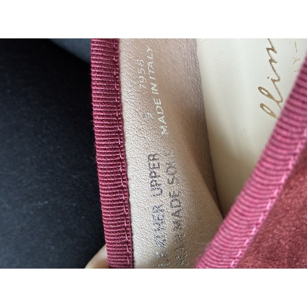 AVELLINI Suede Leather Square Toe Ballet Flats Gold Buckle Rust Suede EU 40 US 9 - Picture 3 of 4